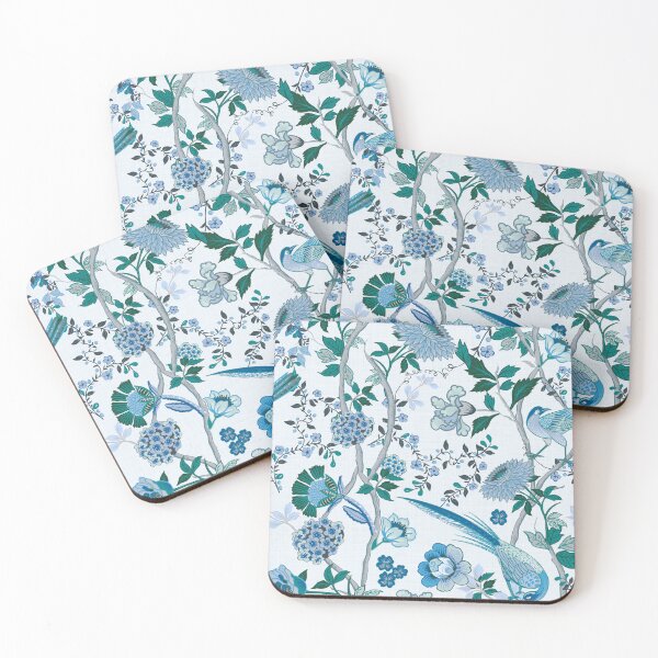 Item preview, Chinoiserie Chintz blues and greens, Hamptons style, pretty, pastels, peacocks designed and sold by chrissyink.