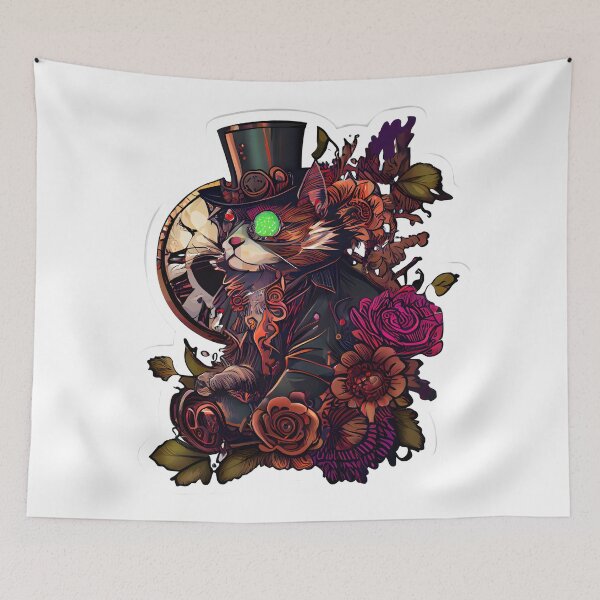 Item preview, steampunk lindo gato flor designed and sold by futuresimo04.