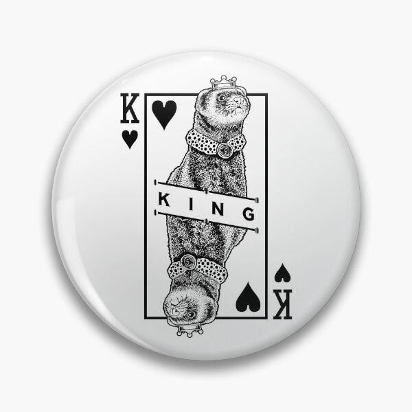 Item preview, Ferret Lover King Of Hearts Funny Pet Pop Art designed and sold by GrandeDuc.