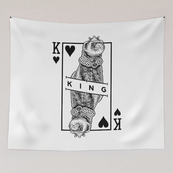 Item preview, Ferret Lover King Of Hearts Funny Pet Pop Art designed and sold by GrandeDuc.