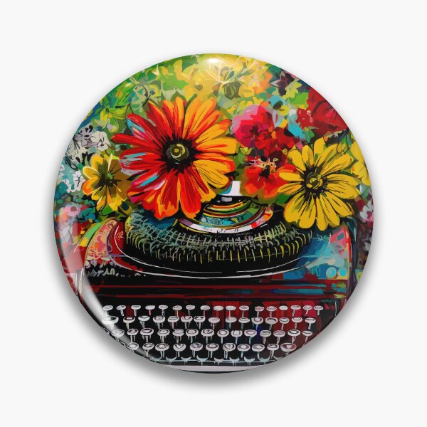 Item preview, Vintage Typewriter with Flowers Abstraction designed and sold by TheHellSong.