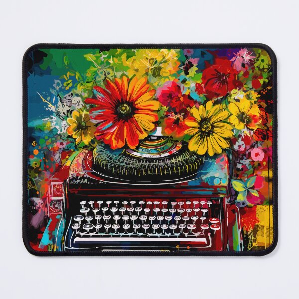 Item preview, Vintage Typewriter with Flowers Abstraction designed and sold by TheHellSong.