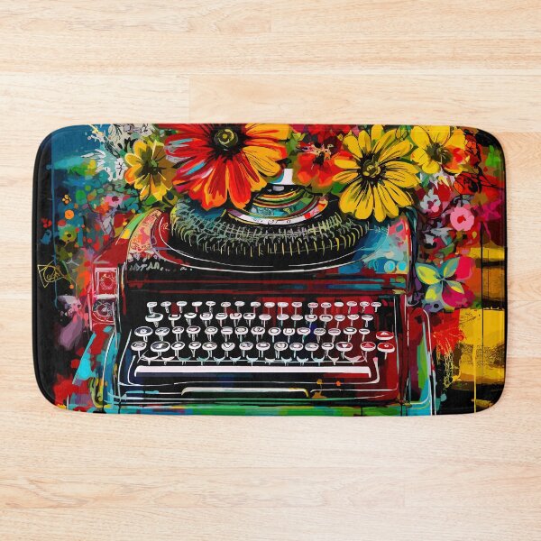 Item preview, Vintage Typewriter with Flowers Abstraction designed and sold by TheHellSong.