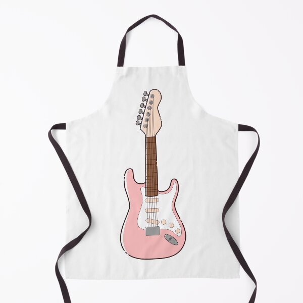 Item preview, Cute and Aesthetic Cartoon Pastel Pink Electric Guitar designed and sold by Rei-illustrates.