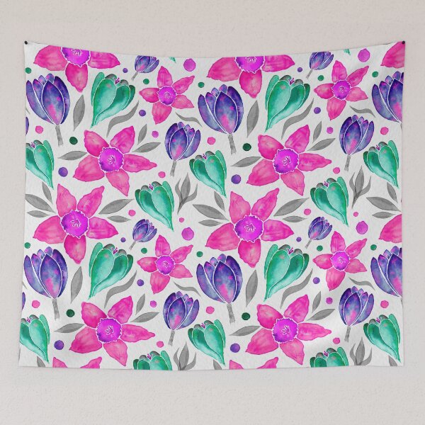 Item preview, Spring Flowers - Purple, green, pink designed and sold by Gwendolyn  Pieters.