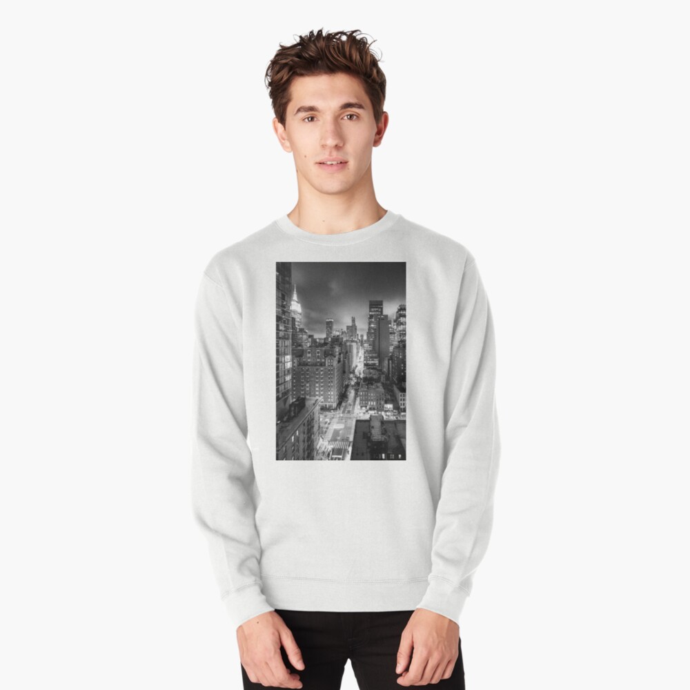 New York City At Night From The Rooftops - Black & White Poster