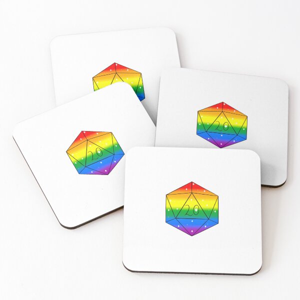 Item preview, pride  d20 with stars designed and sold by Little Crows Trinkets.