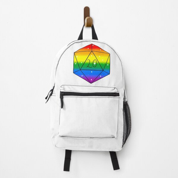 Item preview, pride d20 with stars designed and sold by Little Crows Trinkets.