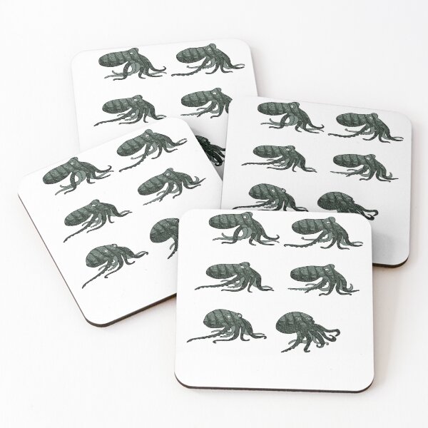 Item preview, six black octopuses lined up designed and sold by MeghanBoyle68.