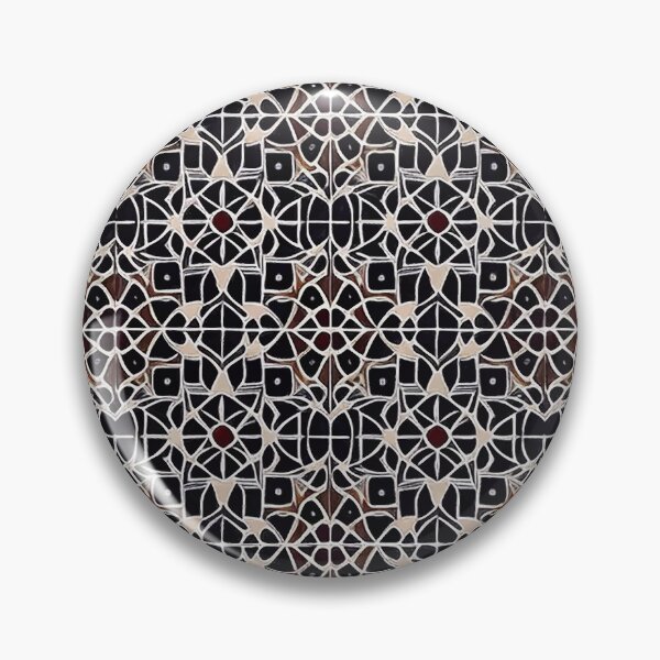 Item preview, Retro Tile Pattern Black and White with little dark Brown details, like a mosaic designed and sold by RetroTile.