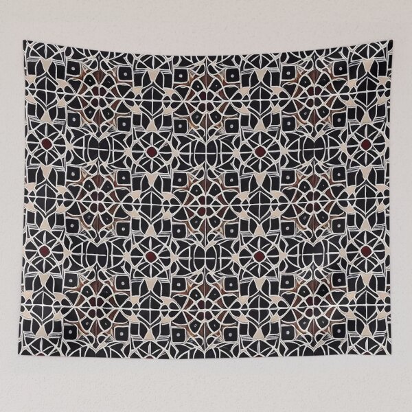 Item preview, Retro Tile Pattern Black and White with little dark Brown details, like a mosaic designed and sold by RetroTile.