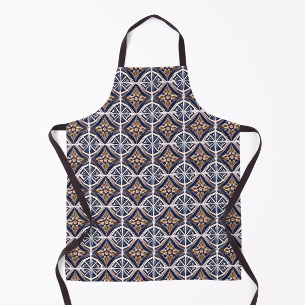 Item preview, Retro Tile Pattern Midnight Blue and Dark Yellow shades with White designed and sold by RetroTile.