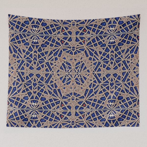 Item preview, Retro Tile Pattern Dark Blue and Brown lines designed and sold by RetroTile.