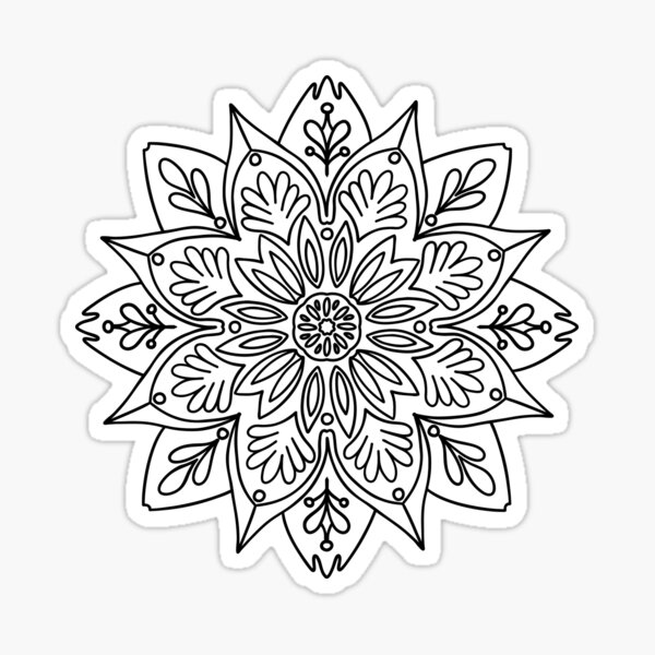 Mandala sencillo con pétalos - Mandalas - Colorear para Adultos