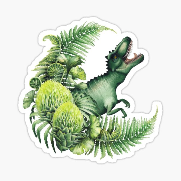 Item preview, Watercolor crescent shaped wreath with dinosaur designed and sold by Ekaterina Glazkova.