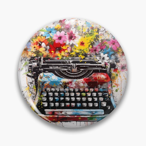 Item preview, Vintage Typewriter with Flowers Abstraction designed and sold by TheHellSong.