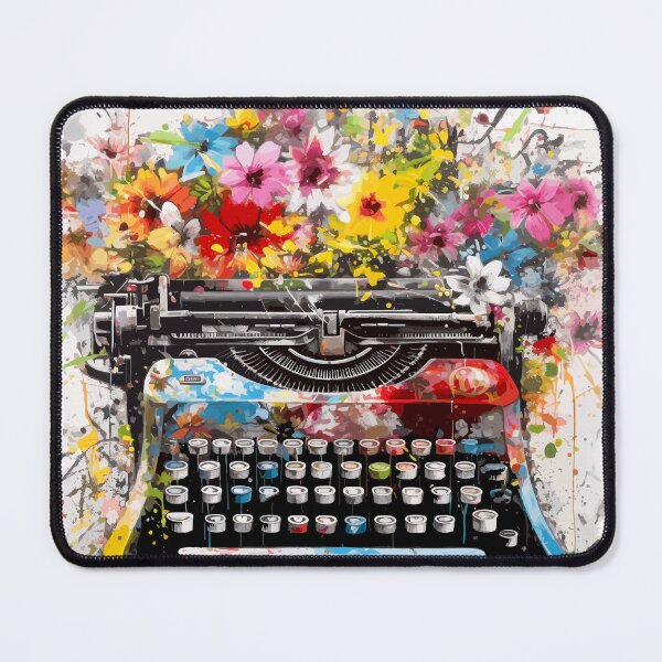 Item preview, Vintage Typewriter with Flowers Abstraction designed and sold by TheHellSong.