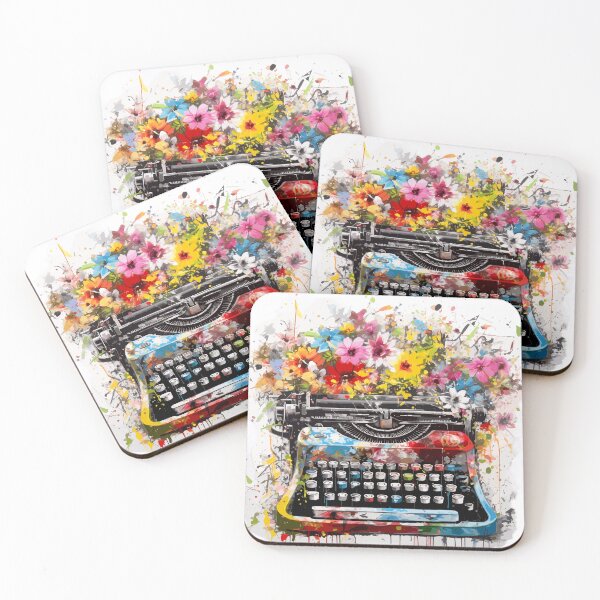 Item preview, Vintage Typewriter with Flowers Abstraction designed and sold by TheHellSong.
