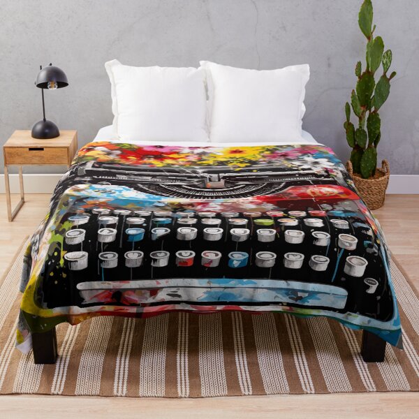 Item preview, Vintage Typewriter with Flowers Abstraction designed and sold by TheHellSong.