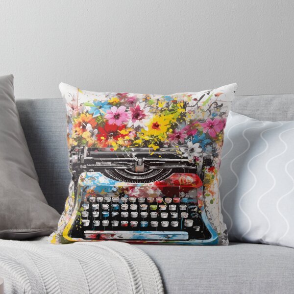Item preview, Vintage Typewriter with Flowers Abstraction designed and sold by TheHellSong.