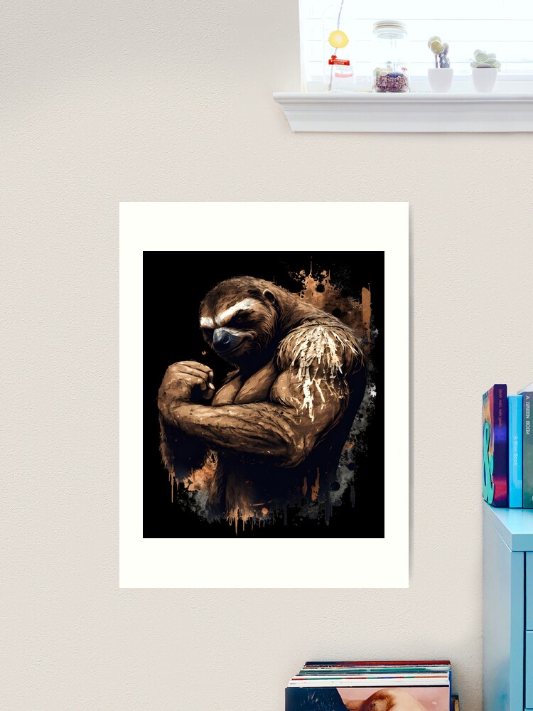 Strong sloth bodybuilding sloth drawing gifts Ornament by Norman W