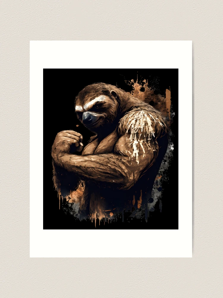 Strong sloth bodybuilding sloth drawing gifts Ornament by Norman W
