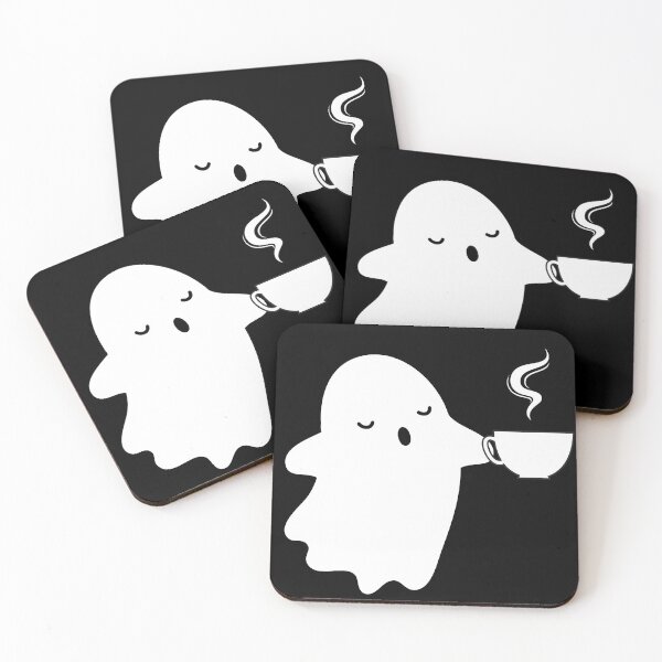 Item preview, Cute Ghost with Coffee Mug - Cozy and Spooky Design designed and sold by GorinART.