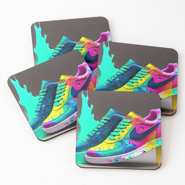Item preview, A Pair of Colourful Splash Painted Trainers designed and sold by KALEIDOSCOPE UK.