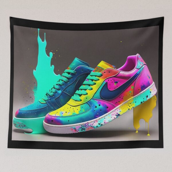 Item preview, A Pair of Colourful Splash Painted Trainers designed and sold by KALEIDOSCOPE UK.