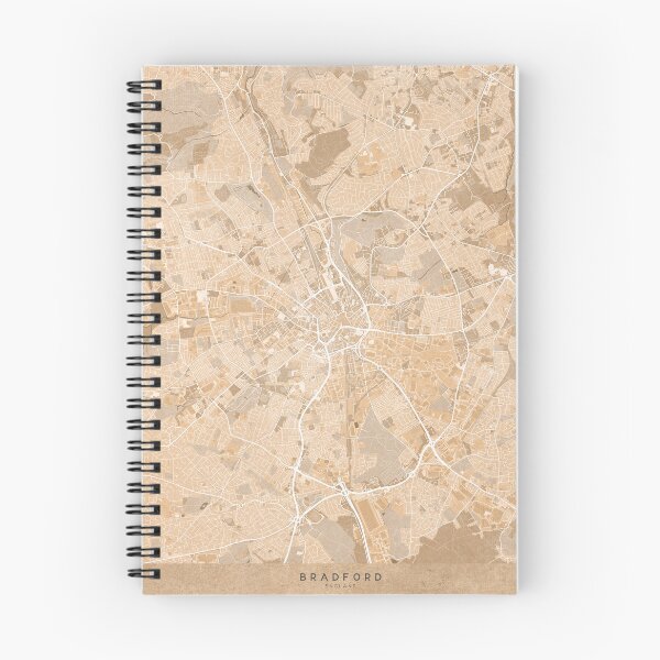 Item preview, Map of Bradford (England) in sepia vintage style designed and sold by blursbyai.