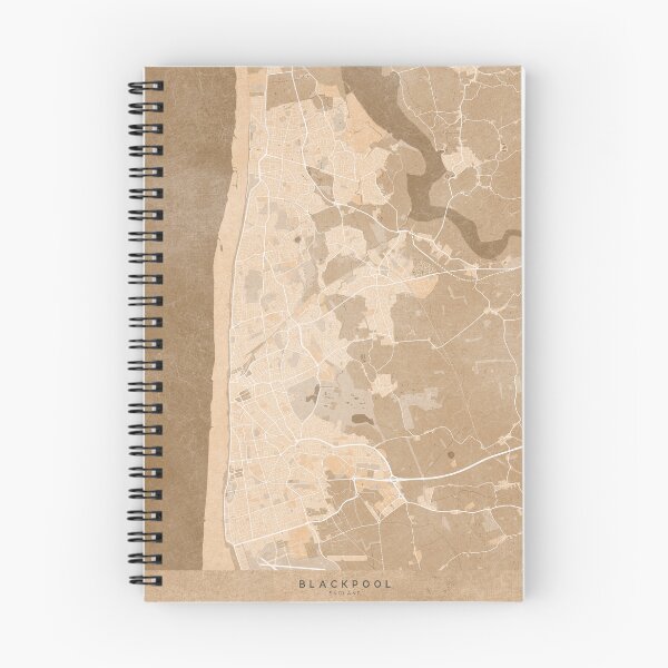 Item preview, Map of Blackpool (England) in sepia vintage style designed and sold by blursbyai.
