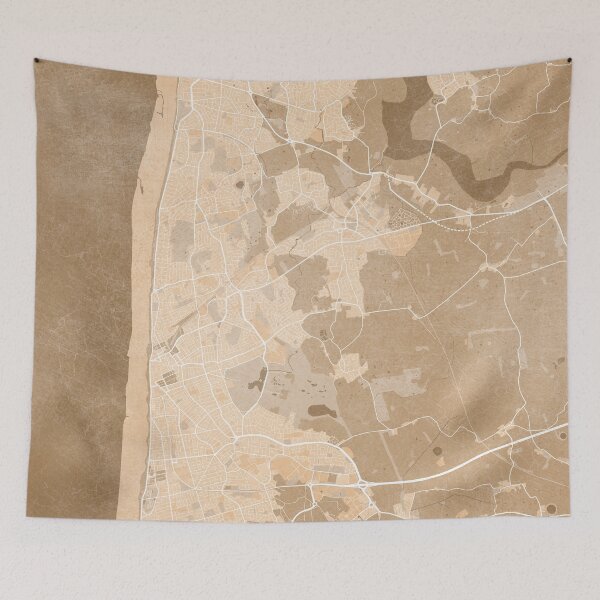 Item preview, Map of Blackpool (England) in sepia vintage style designed and sold by blursbyai.
