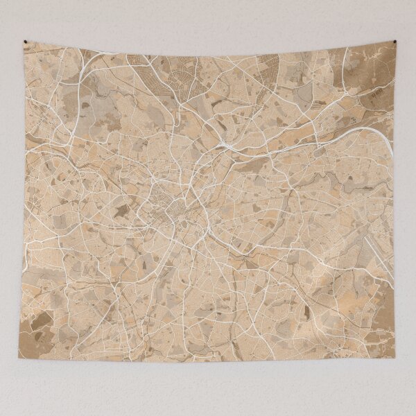 Item preview, Map of Birmingham (England) in sepia vintage style designed and sold by blursbyai.