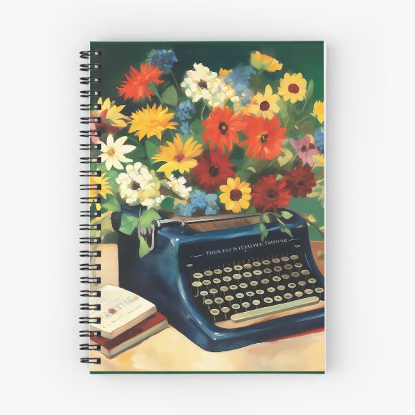 Item preview, Vintage Typewriter with Flowers and Books designed and sold by TheHellSong.