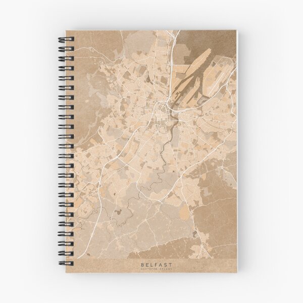 Item preview, Map of Belfast (Northern Ireland) in sepia vintage style designed and sold by blursbyai.