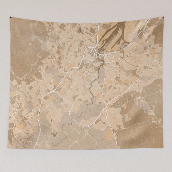 Artikelvorschau, Map of Belfast (Northern Ireland) in sepia vintage style entworfen und verkauft von blursbyai.