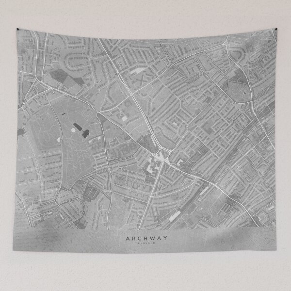 Item preview, Map of Archway downtown (England) in sepia vintage style designed and sold by blursbyai.