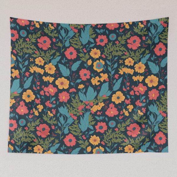 Item preview, flowers patten orange red blue designed and sold by jkrphoto.