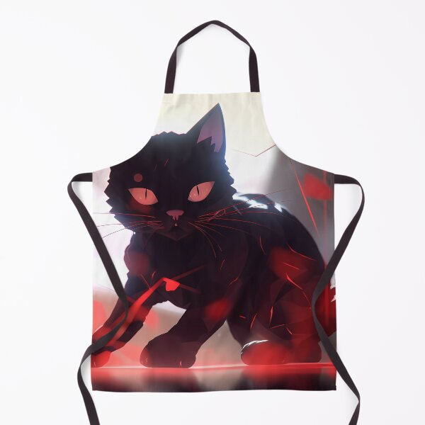 Item preview, Playful Black Cat Chasing Red Laser Beams on Metallic Surface designed and sold by SingularityGeek.