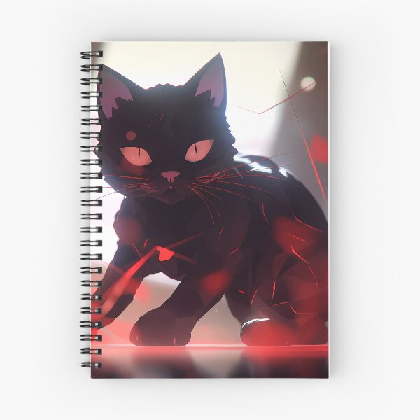 Item preview, Playful Black Cat Chasing Red Laser Beams on Metallic Surface designed and sold by SingularityGeek.