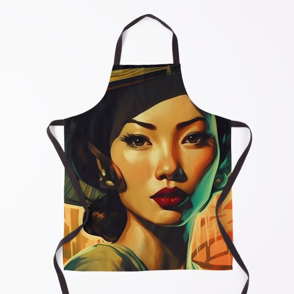 Item preview, Portrait of Asian Girl with Beautiful Red Lips and Sun Hat designed and sold by SingularityGeek.