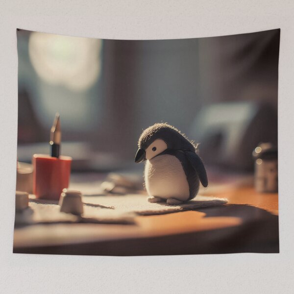 Item preview, Real Woolen Miniature Penguin Lost in Thought designed and sold by SingularityGeek.