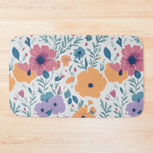 Item preview, boho flowers patten orange red pink designed and sold by jkrphoto.