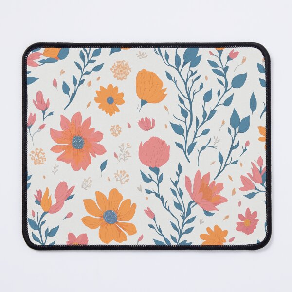 Item preview, boho flowers patten orange red pink designed and sold by jkrphoto.