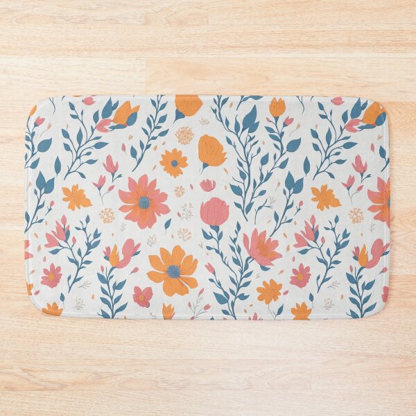Item preview, boho flowers patten orange red pink designed and sold by jkrphoto.
