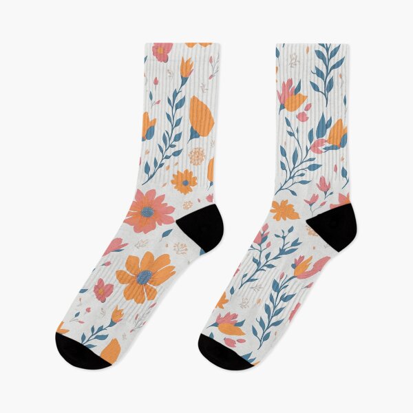 Item preview, boho flowers patten orange red pink designed and sold by jkrphoto.