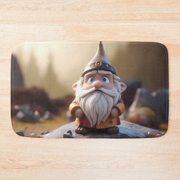 Item preview, Small gnome figure atop a rock in the middle of a forest designed and sold by SingularityGeek.