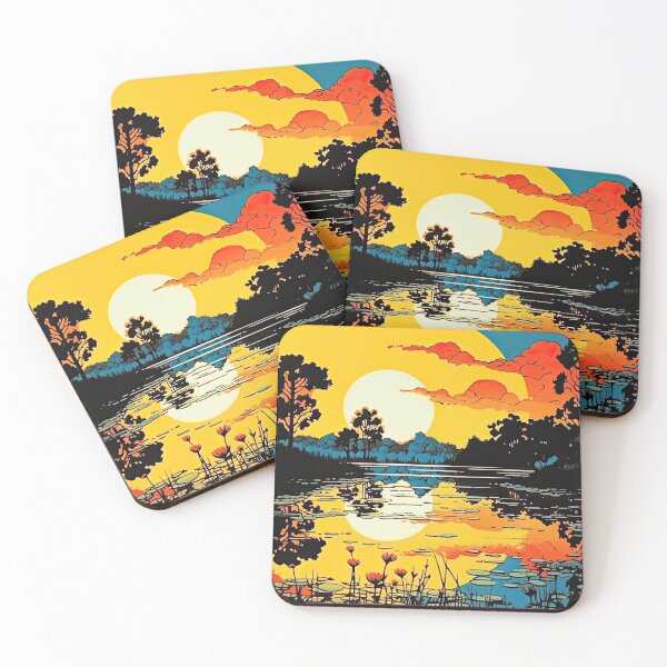 Item preview, A sunrise at the lake designed and sold by Deep-Dream-Darkness.