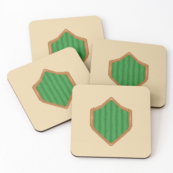 Item preview, pixel green wooden shield designed and sold by autumnalmanac.