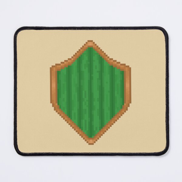 Item preview, pixel green wooden shield designed and sold by autumnalmanac.